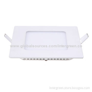 6W Ultra-slim Square LED Panel Downlight with 2835 SMD, CE, RoHS, FCC Marks, 3 Years Warranty